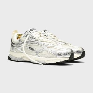 Mercer Metallic Silver and Cream Sneakers